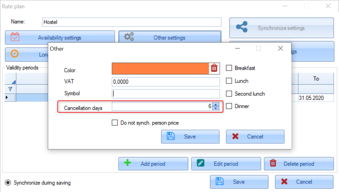 Cancellation days parameter location